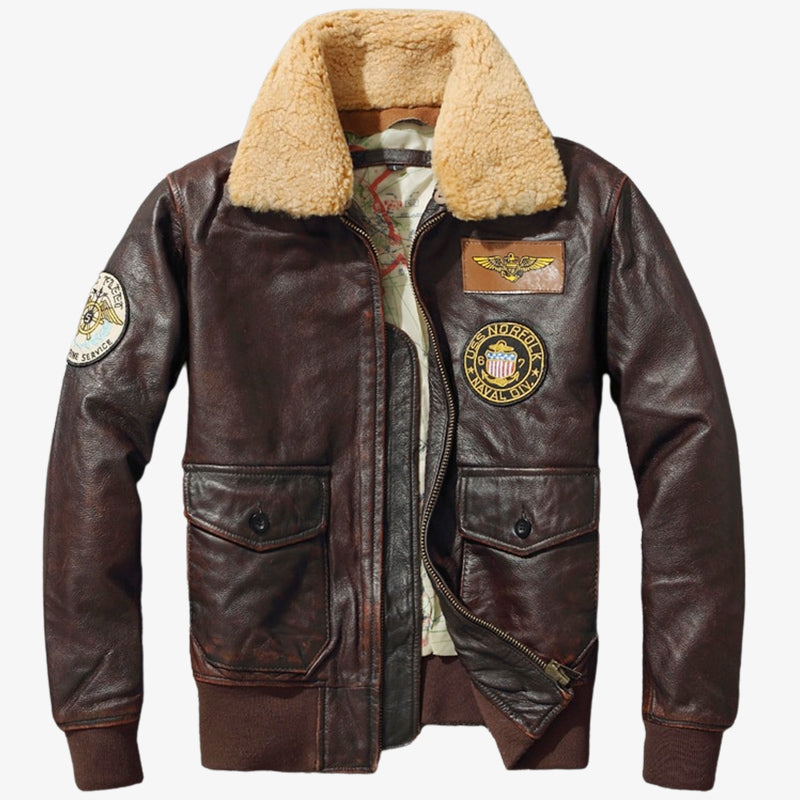 Blouson Cuir Aviateur Vintage