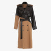 Manteau Rétro Long En Cuir Vintage
