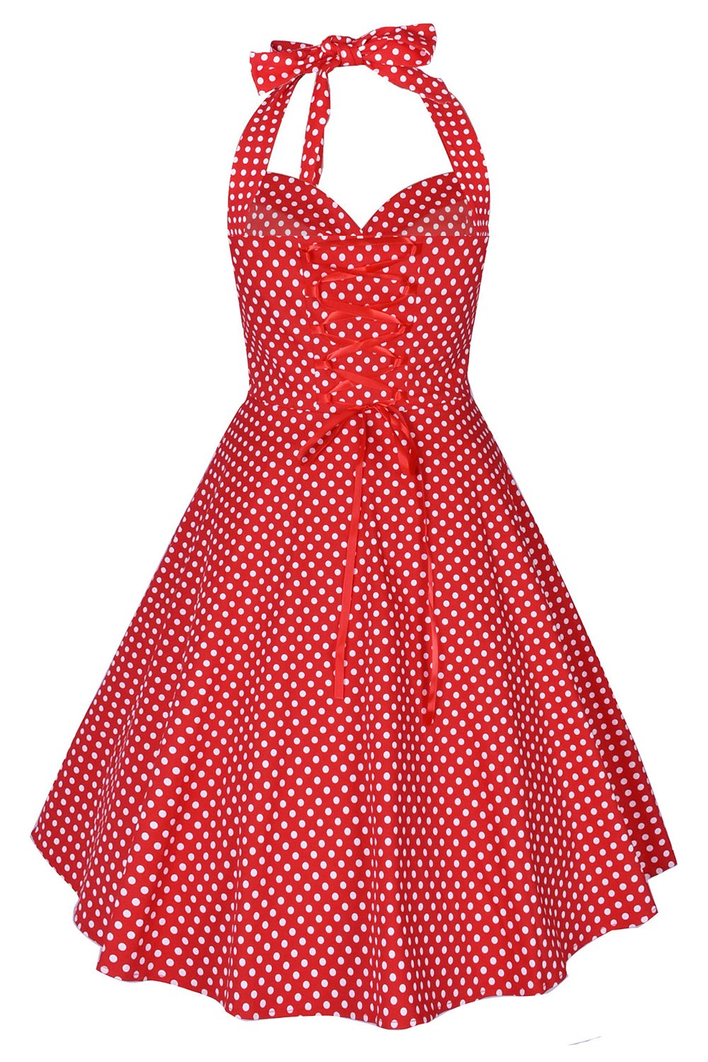 Halter Rouge à pois années 50