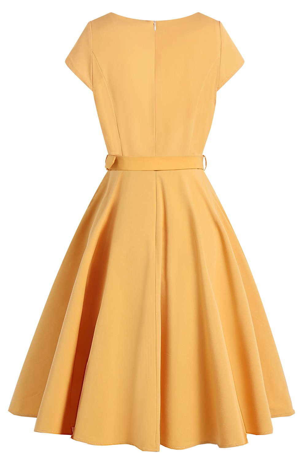 Robe Midi Jaune Vintage des années 1950