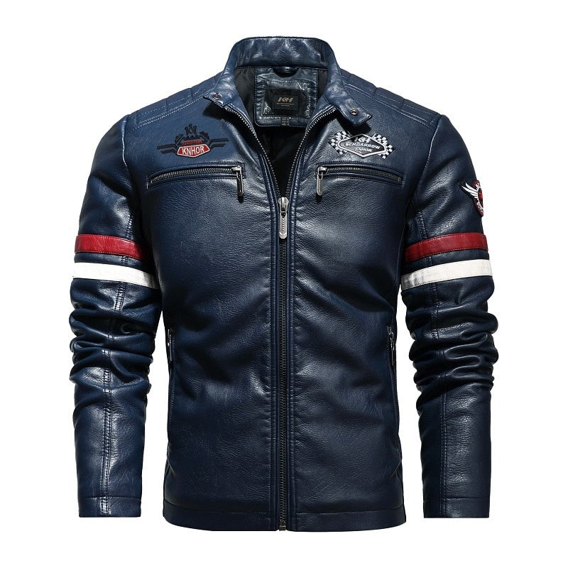 Blouson Vintage Motard Patchwork