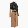Manteau Rétro Long En Cuir Vintage