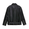 Blouson Retro Simili Cuir Noir Femme