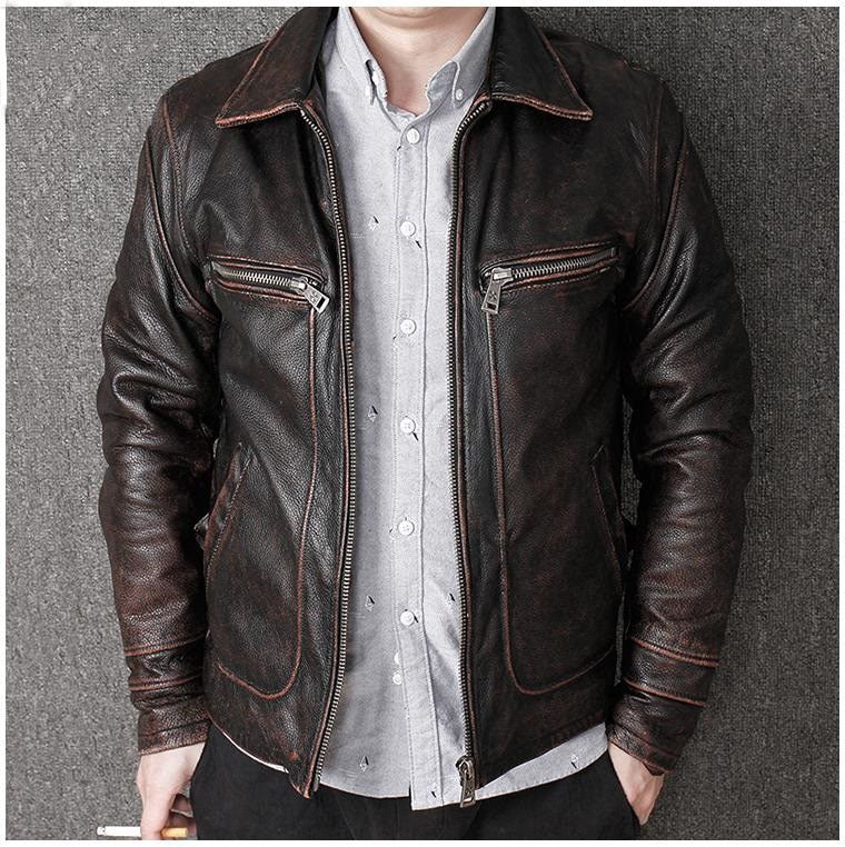 Blouson Cuir Homme Vintage