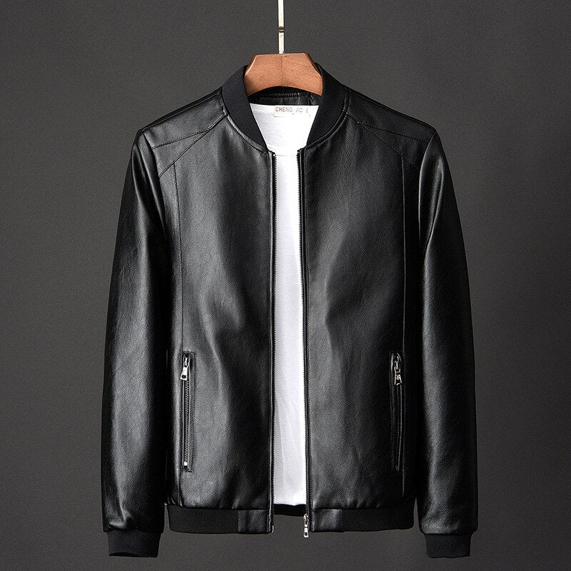 Blouson Vintage Simili Cuir Décontracté