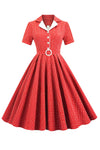 Robe Vintage à Plaid et à Ceinture des années 1950