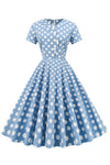 Robe Mi-Longue à pois Vintage