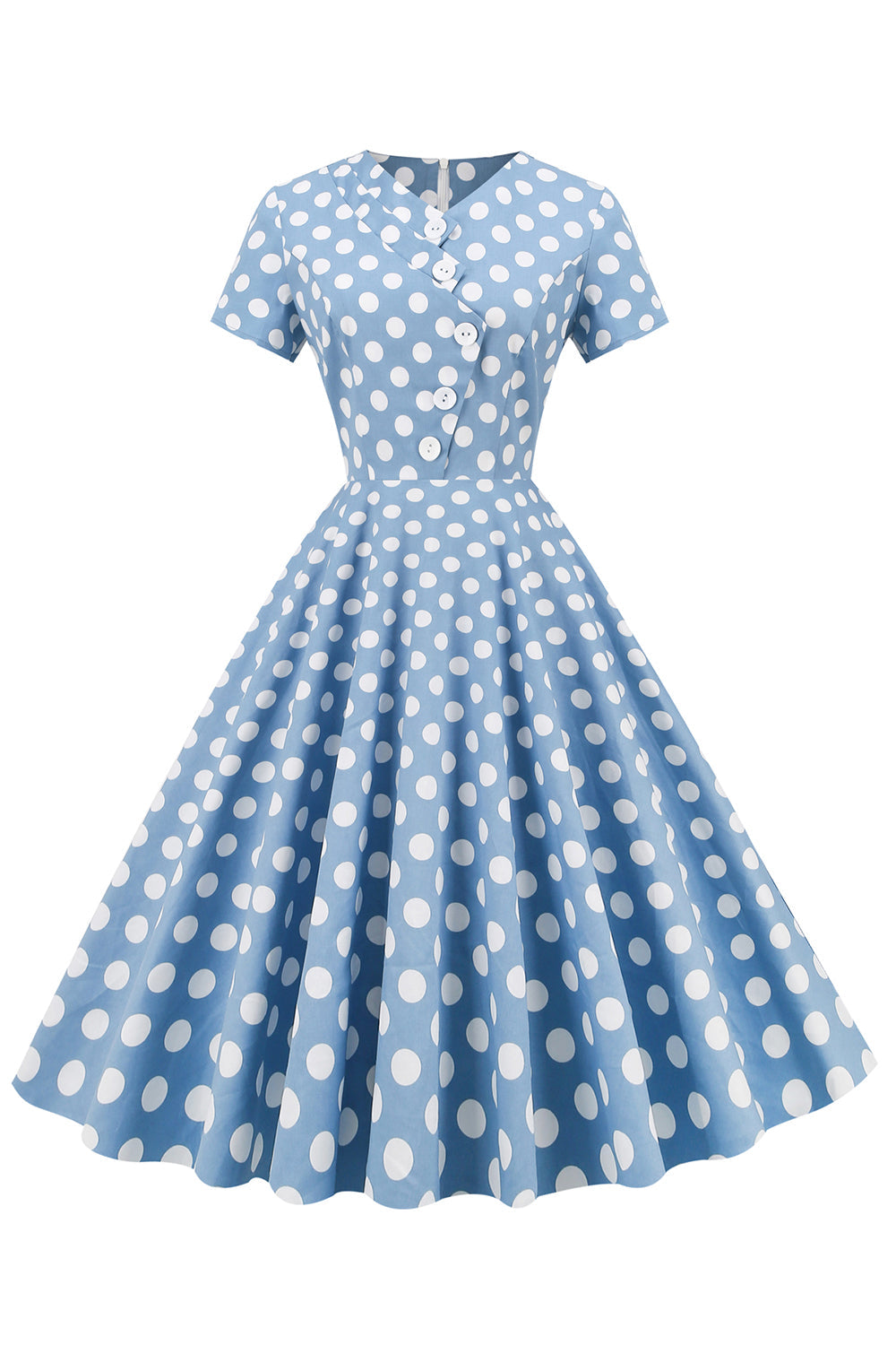 Robe Mi-Longue à pois Vintage