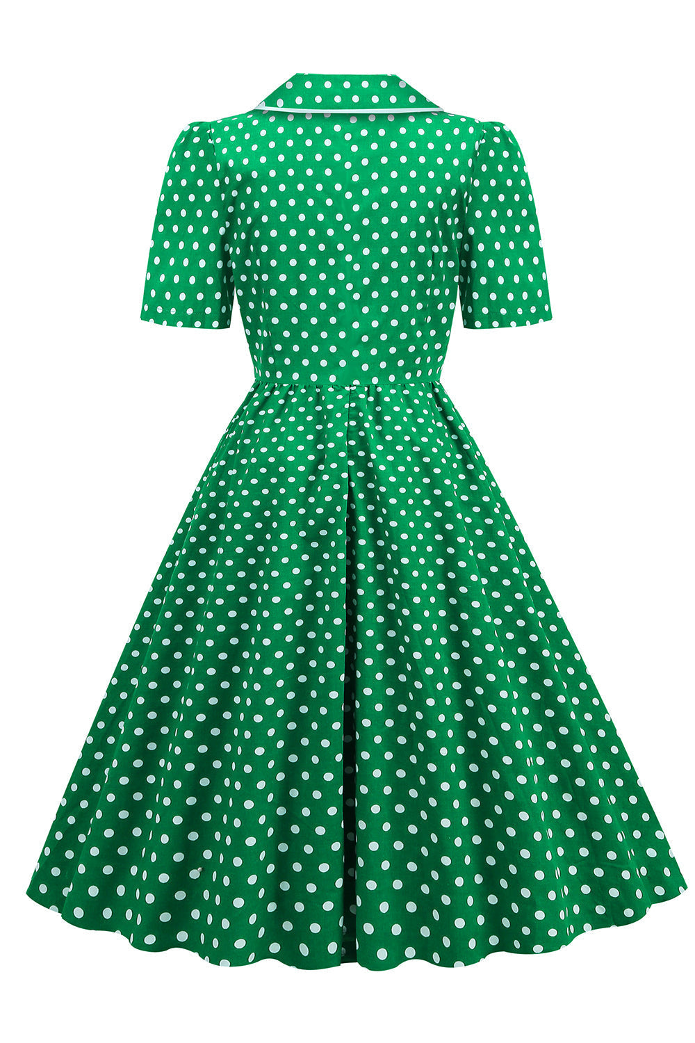 Robe Verte à Pois Style Vintage