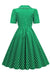 Robe Verte à Pois Style Vintage