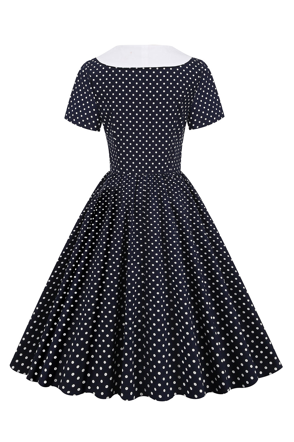 Robe à pois noir et blanc vintage avec Nœud Papillon