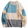 Pull maille vintage bleu blanc et gris