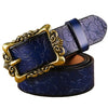 Ceinture Cuir Vintage Femme Bleu