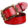 Ceinture Cuir Vintage Femme Rouge