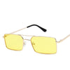 Lunette de Soleil Rectangulaire Vintage Jaune