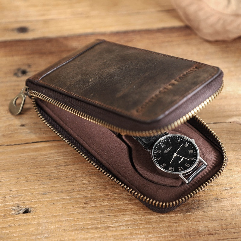 Etui à montre cuir vintage