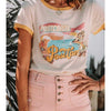 T-Shirt Plage Vintage avec short rose