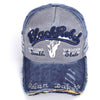 Casquette biker vintage motif relief