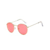 Lunettes de Soleil Rondes Vintage Rouge Pale