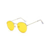 Lunettes de Soleil Rondes Vintage Jaune