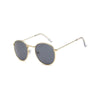 Lunettes de Soleil Rondes Vintage Noir et Or