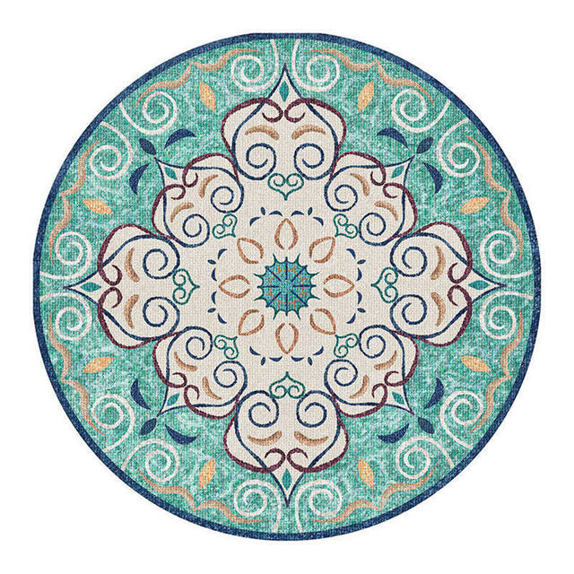 Tapis Rond Vintage avec motif Floral