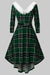 Robe à Manche Longue Vintage à Plaid