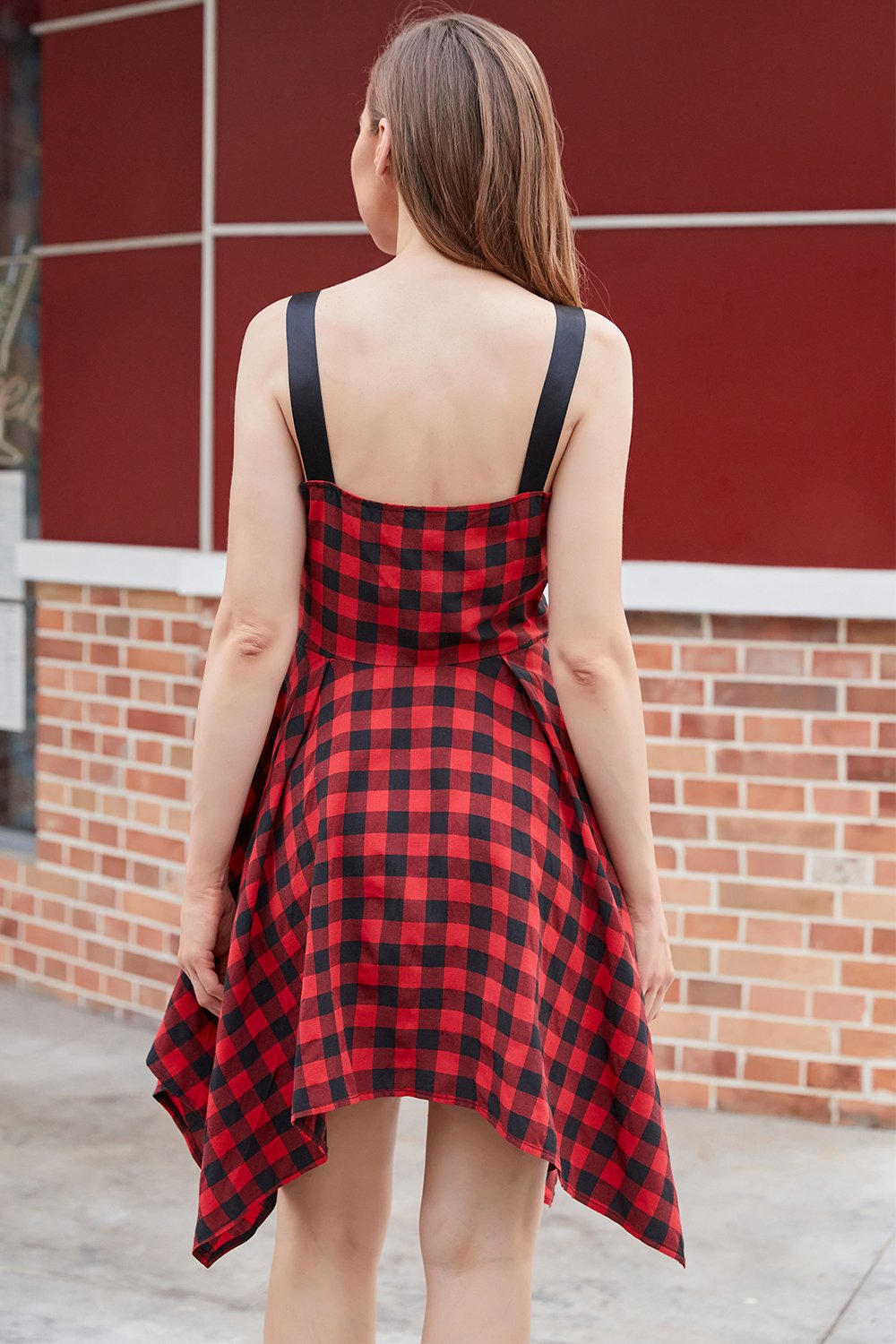 Robe Rouge et Noir Plaid Vintage