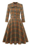 Robe Vintage Plaid Marron