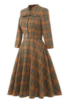 Robe Vintage Plaid Marron