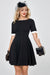 Robe noire Vintage Manches Courtes