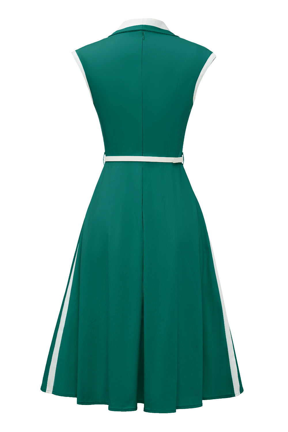 Robe Vintage Verte Trapèze Col à revers