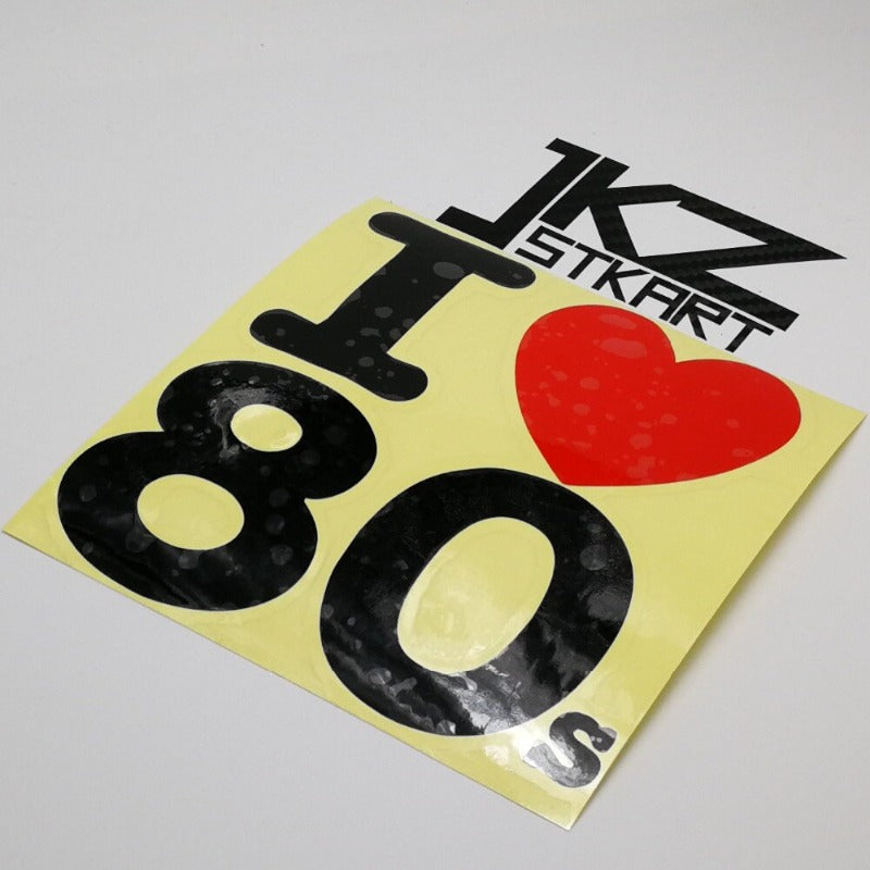 Autocollant I LOVE HEART 80s