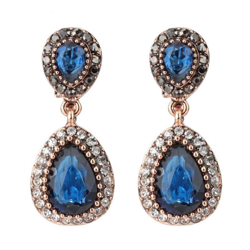 Boucle D'Oreille Vintage Bleu