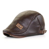 Casquettes Plates Cuir Vintage Homme