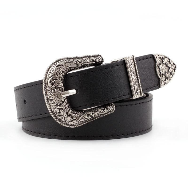 Ceinture Vintage Femme Boucle en acier à motif