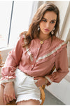 Chemise Blouse Vintage avec collier