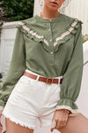 Chemise Blouse Vintage verte