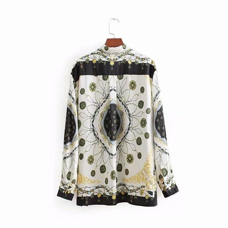 Chemise Blouse Femme Vintage Multicolore