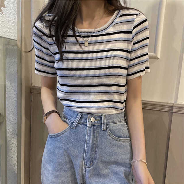 T-Shirt Rayé Vintage Femme
