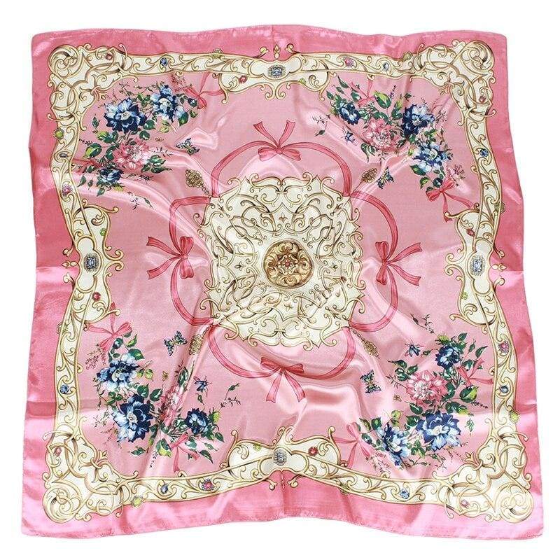 Foulard Carré Rétro Rose