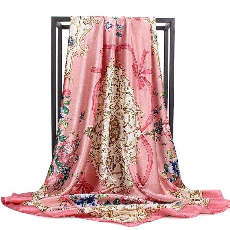 Foulard Carré Rétro Rose