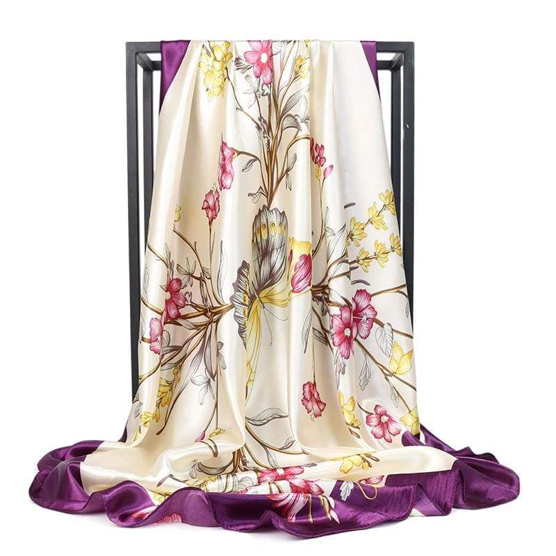 Foulard Floral Violet Vintage