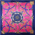 Foulard Rose Vintage imprimé Bleu Doré