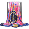 Foulard Rose Vintage imprimé Bleu Doré