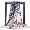 Foulard Vintage Rose Motif Bleu