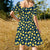 Robe bleu marine pin up citron