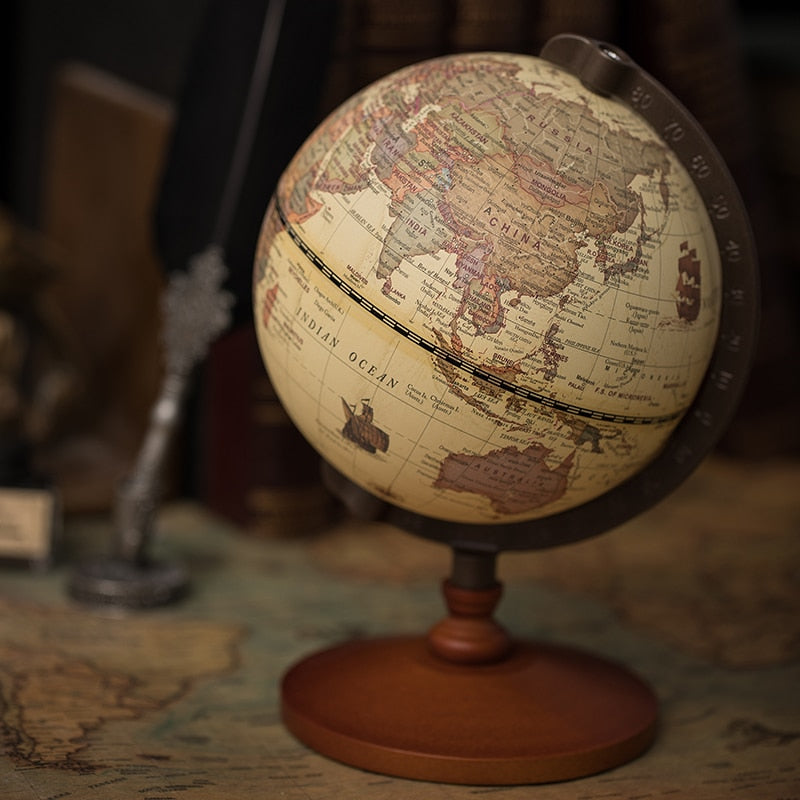 Globe Terrestre Vintage Bois