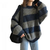 Gros Pull rayure en Laine Femme Vintage