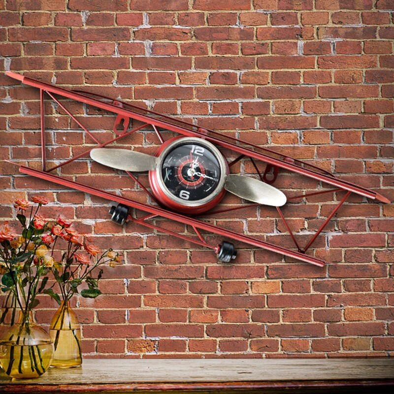 Horloge Murale Avion Vintage